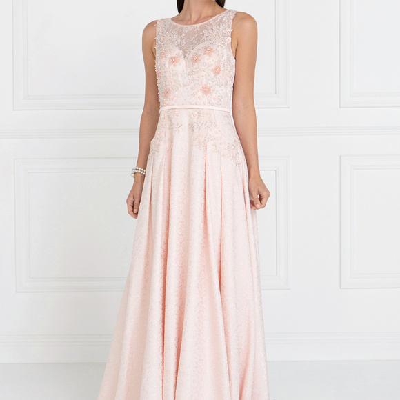 Illusion A-line Floor Length PROM Dress GL1545